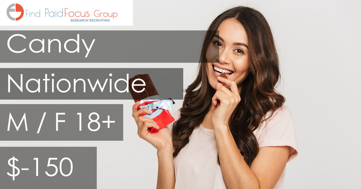 Nationwide Paid Online focus group about candy- $150