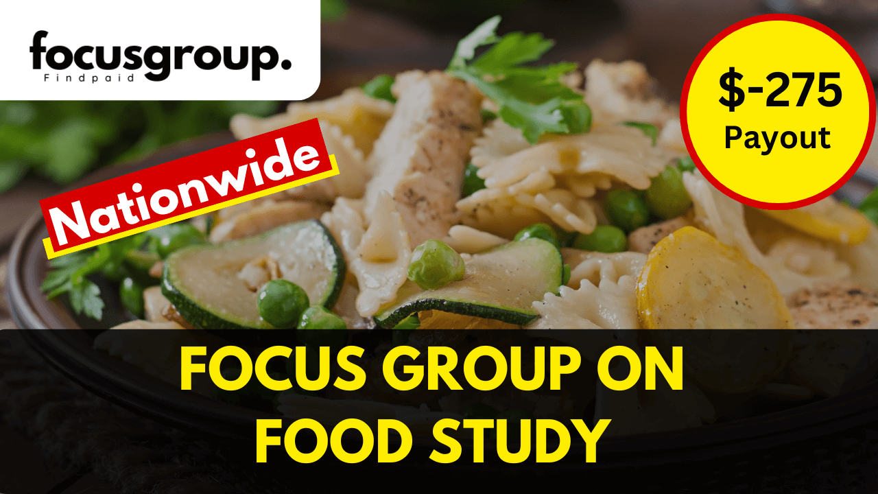 Online focus group on Food Study – $275