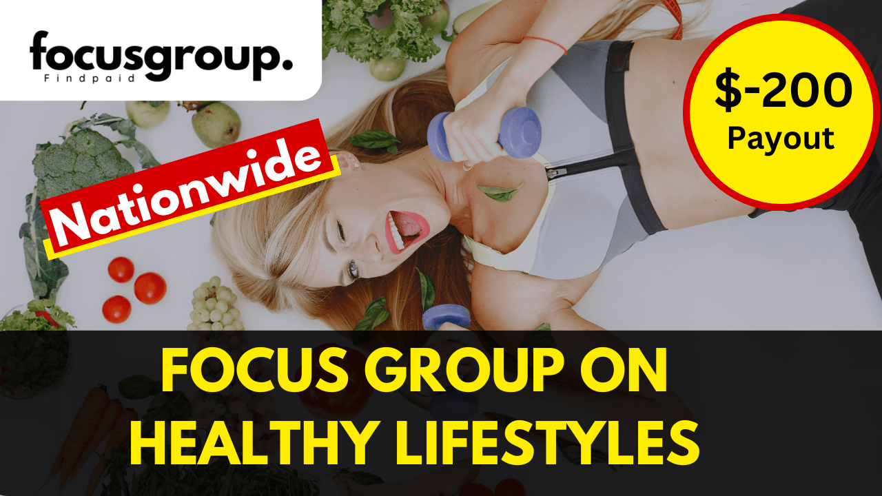 Online Focus group on Healthy Lifestyles – $200