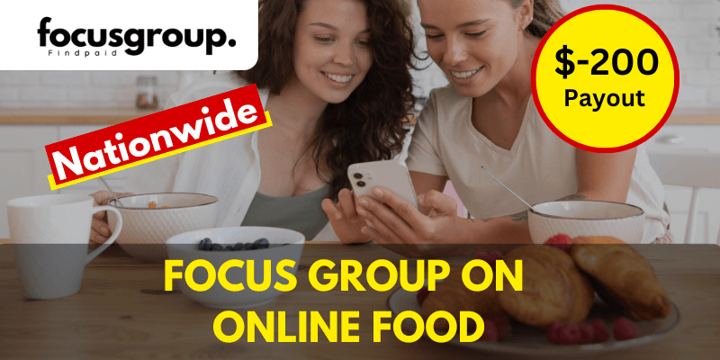 Paid Focus Group On Online Food – $200