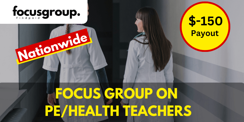 Online Focus Group For Teachers- $150