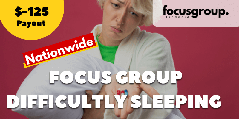 Focus Group For Patients with Difficultly Sleeping Study – $125