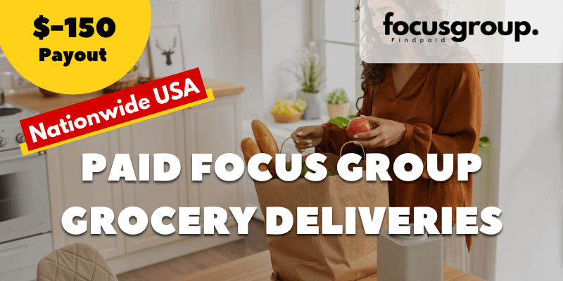 Paid Focus Group On Grocery Deliveries Study- $150