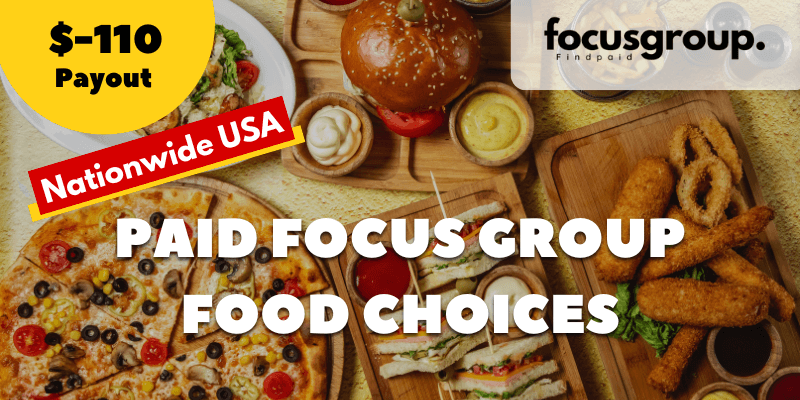 Paid Focus Group On food choices Study- $110