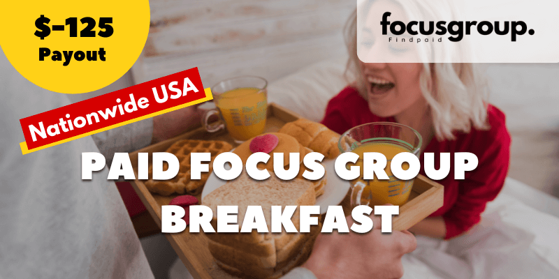 Paid Focus Group On Breakfast Meat Study- $125