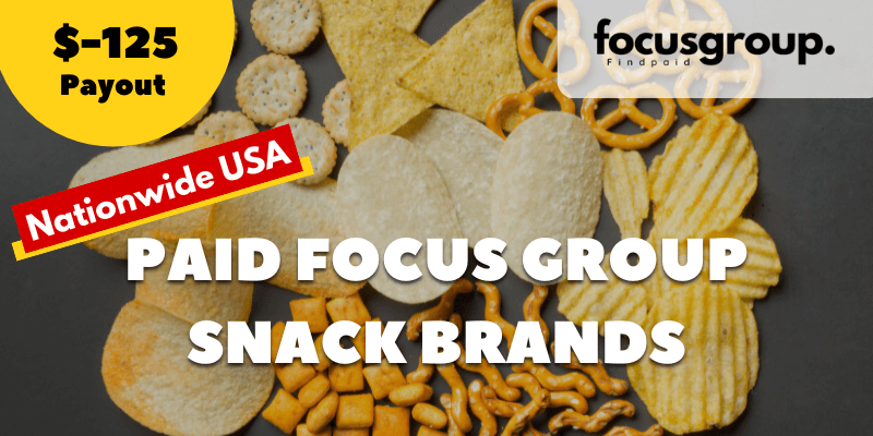 Nationwide Focus Group on Snack Brands & Lifestyle – $125 Compensation